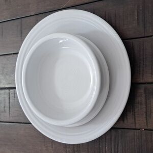 White Fiestaware Dinner Plate, Salad Plate & Cereal Bowl